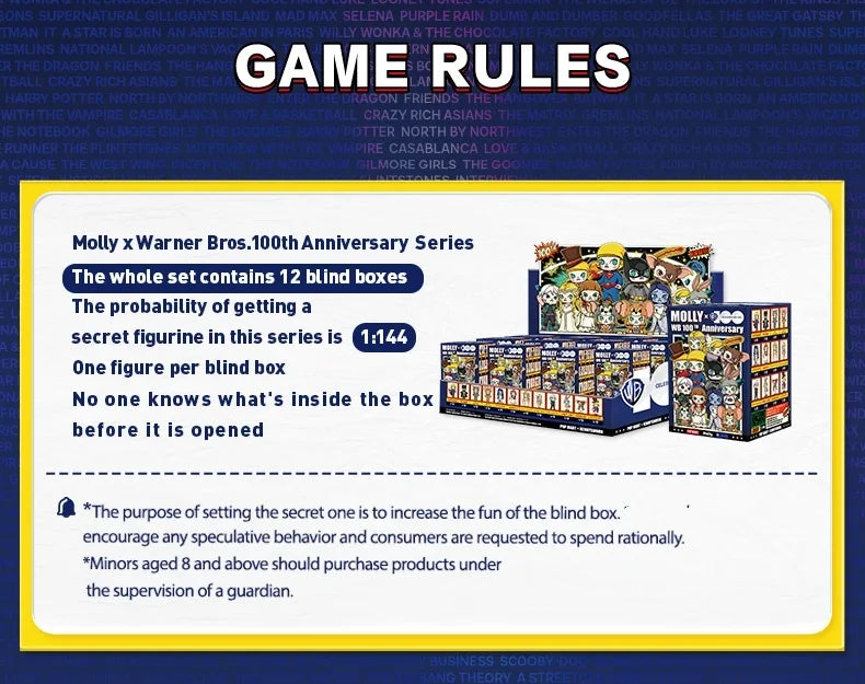 Molly Warner Bros POP MART 100eme anniversaires édition limité
