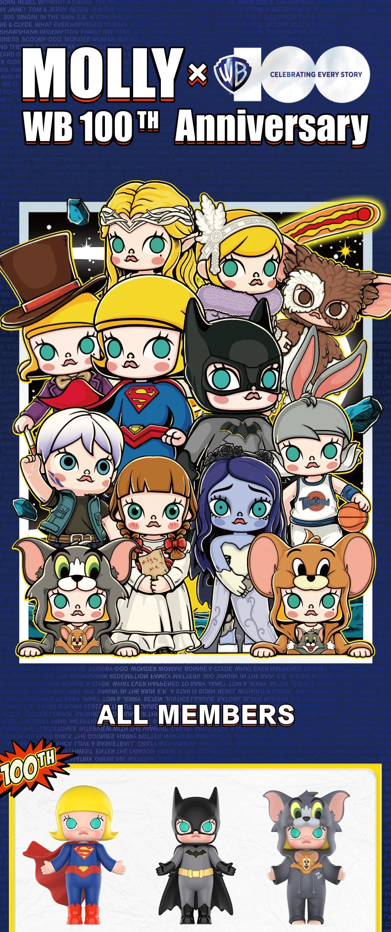Molly Warner Bros POP MART 100eme anniversaires édition limité